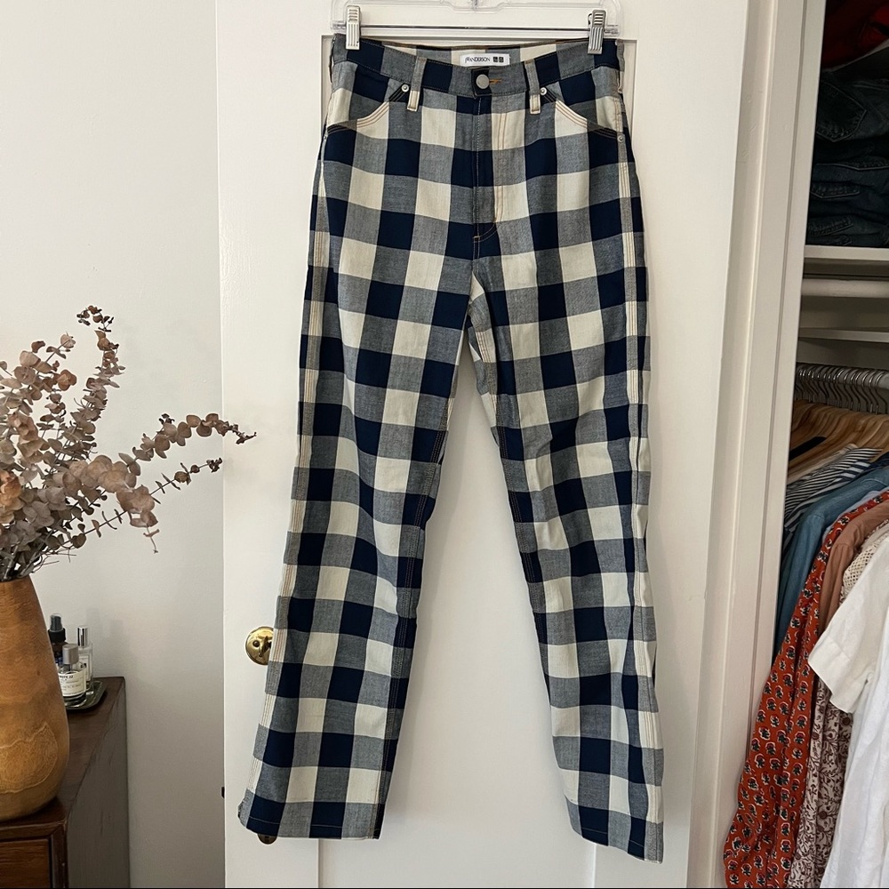 Uniqlo Blue and White Checkered Pants